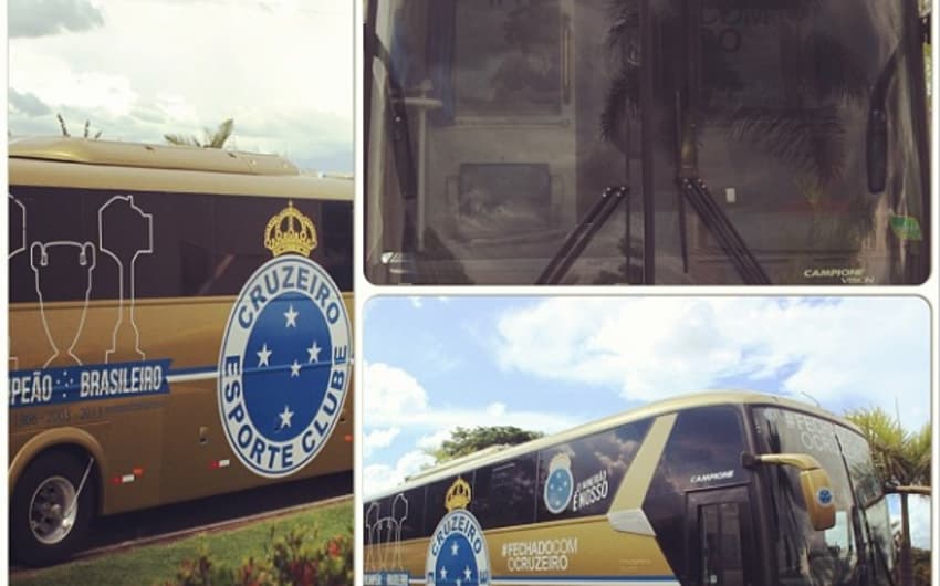 Cruzeiro apresenta novo ônibus (Foto: Cruzeiro/Reprodução)