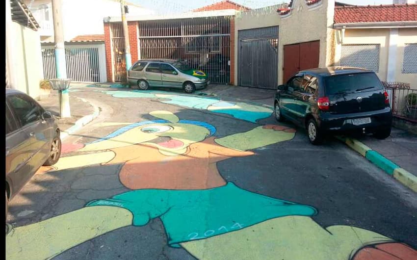 Rua pintada (Foto: Arquivo pessoal)