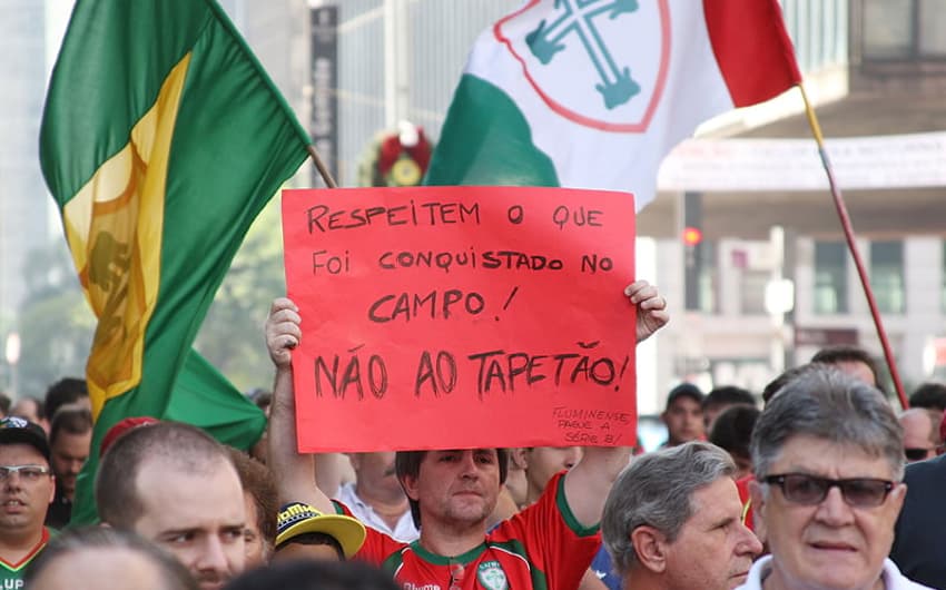 Protesto - Portuguesa (Foto: Eduardo Viana/ LANCE!Press)