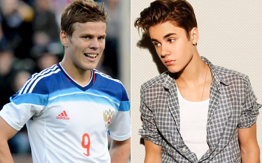 Jogadores/Personagens: Kokorin e Justin Bieber (Foto: Arquivo LANCE!/ Divulgação)