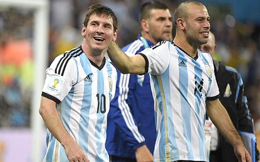 Messi e Mascherano - Argentina x Holanda (Foto: Odd Andersen/AFP)