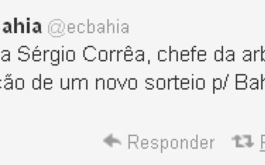 Twitter Esporte Clube Bahia (Foto: Reprodução)