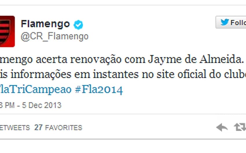 Twitter - Flamengo (Foto: Reprodução/ Twitter)