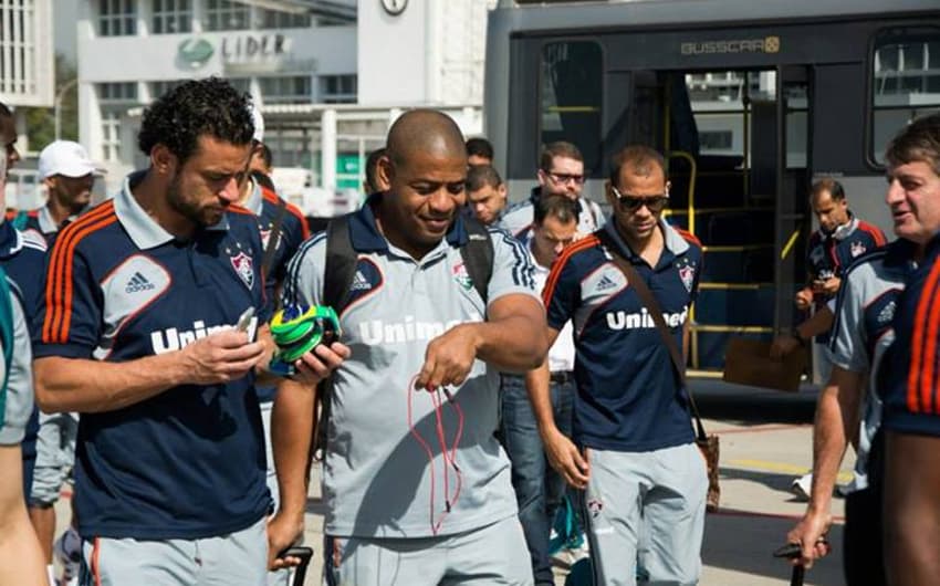 Desembarque Fluminense (Foto: Bruno Haddad/Fluminense F.C)