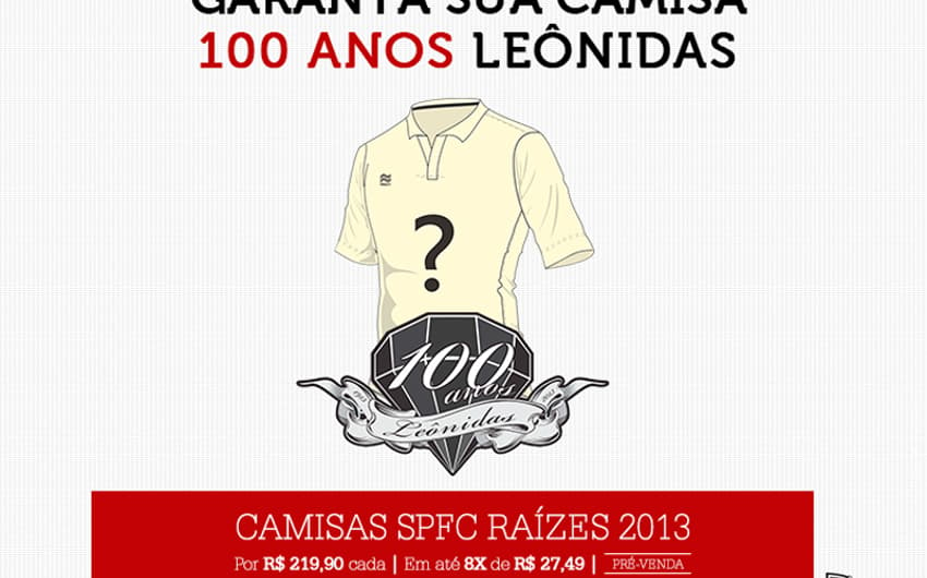 Camisa 100 Anos Leônidas - São Paulo(Foto: Reprodução)