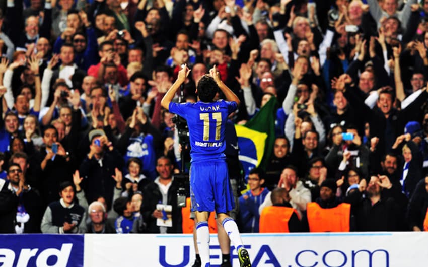 Chelsea x Juventus - Gol do Oscar (Foto: Glyn Kirk/AFP)