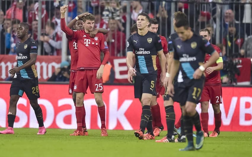 HOME - Bayern de Munique x Arsenal - Liga dos Campeões - Muller (Foto: Guenter Schiffmann/AFP)