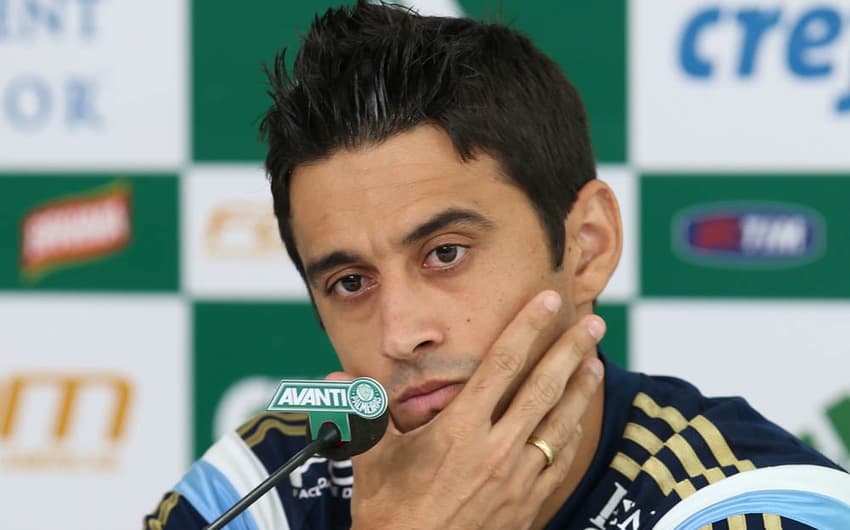 Robinho concedeu entrevista coletiva na Academia (FOTO: Cesar Greco/Palmeiras)