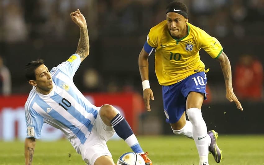 HOME - Argentina x Brasil - Eliminatórias para Copa-2018 - Di María e Neymar (Foto: André Mourão/Mowa Press)