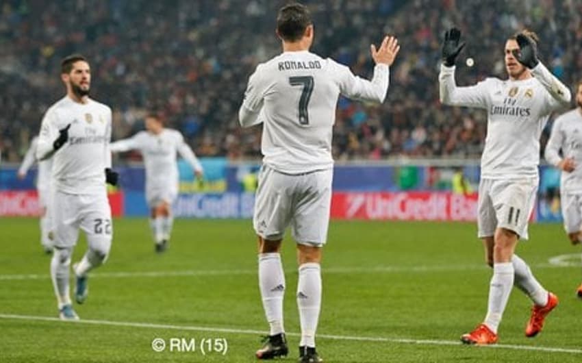 Cristiano Ronaldo, Bale e Isco - Shakhtar x Real Madrid (Foto: Divulgação / Real Madrid)