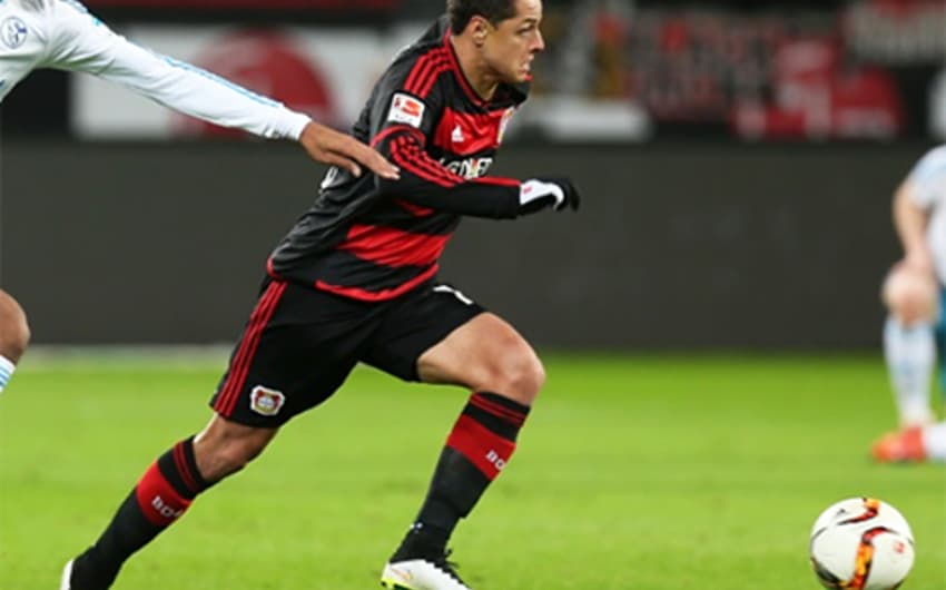 Chicharito participou do lance do gol do Leverkusen (Foto: Reprodução / Facebook)