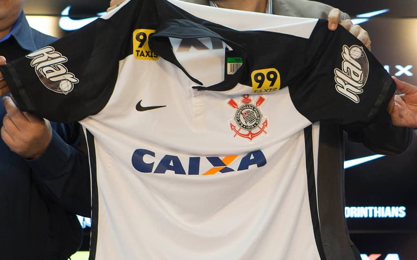Detalhe do novo patrocinador do Timão (Foto: Divulgação)