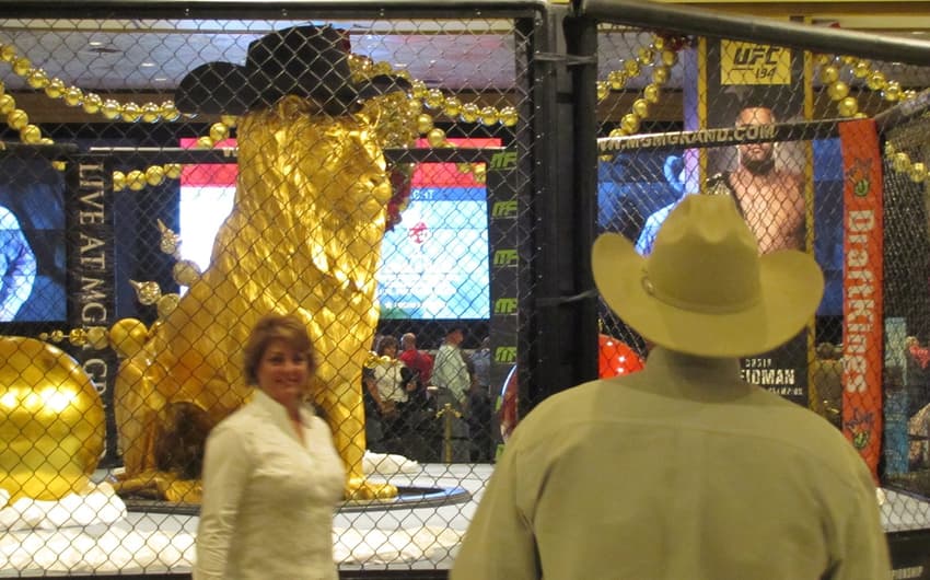Pôsteres do UFC 194 estão espalhados no MGM Grand Garden (FOTO: Luis Fernando Coutinho)