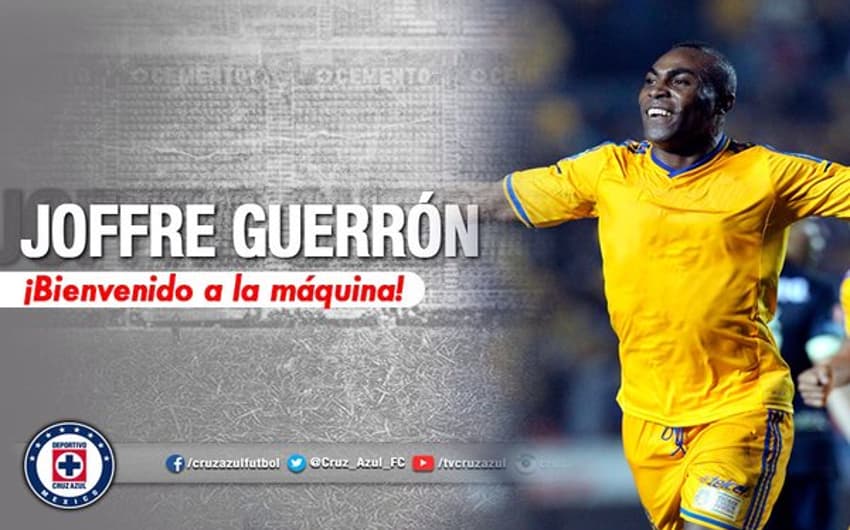 Guerrón é o novo reforço do Cruz Azul (Foto: Reprodução / Twitter)