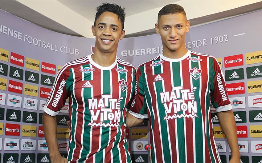 HOME - Apresentação no Fluminense - Felipe Amorim e Richarlison (Foto: Wagner Meier/LANCE!Press)