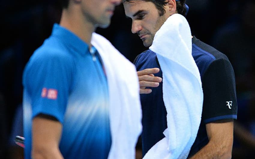 Na fase de grupos do ATP Finals de 2015, Federer bateu Djoko por 2 a 0