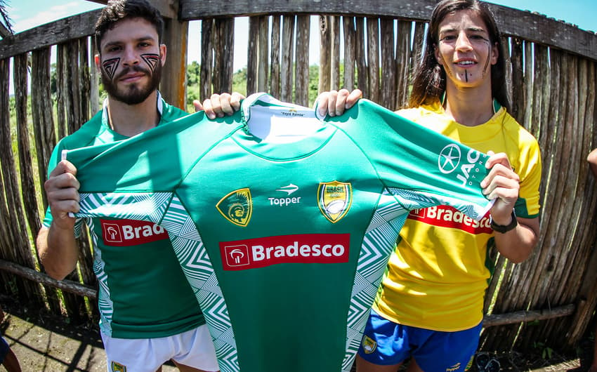 O novo uniforme da Seleção Brasileira de Rúgbi (Foto: Gaspar Nóbrega/Inovafoto/Bradesco)