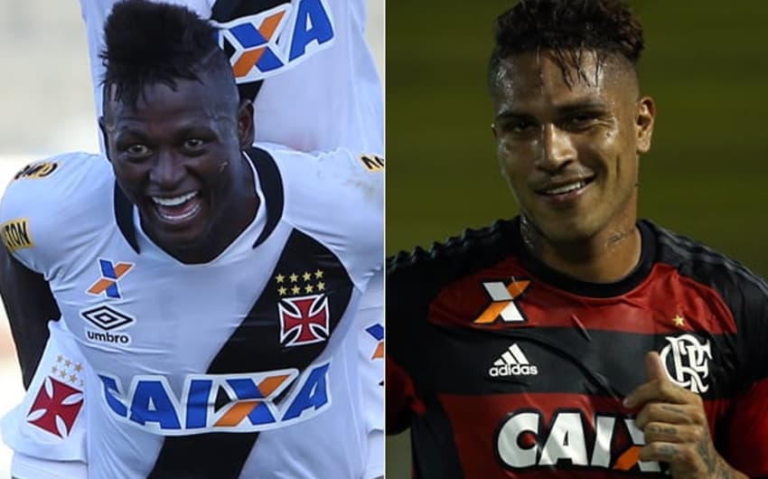 Riascos (Vasco) e Guerrero (Flamengo)