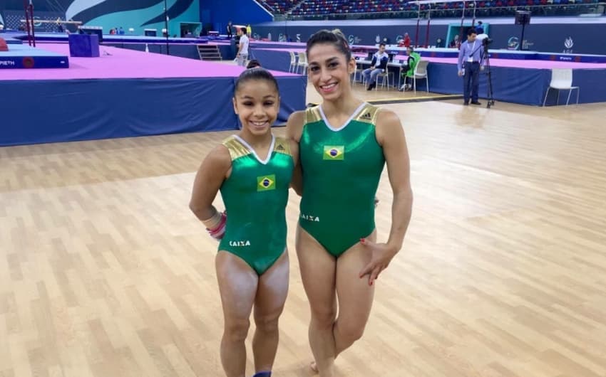 Flávia Saraiva e Daniele Hypolito conquistaram quatro medalhas para o Brasil em Baku (Foto: Divulgação)