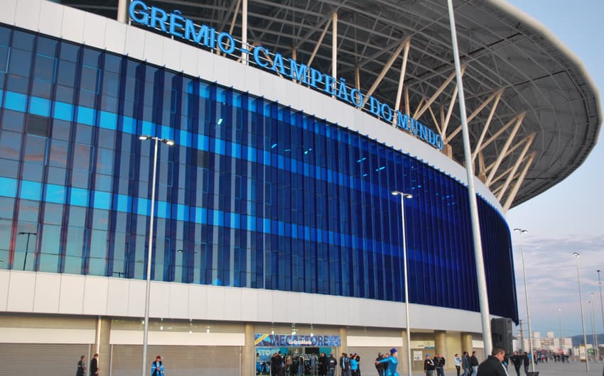 Letreiro - loja - Arena do Grêmio (Foto: Eduardo Moura)