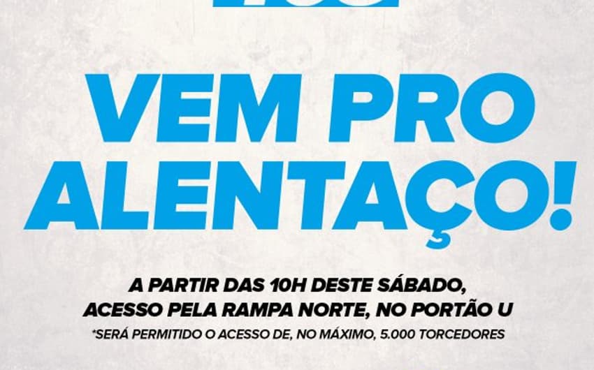 Grêmio convocou a torcida para o "alentaço" antes do Grenal 409 (Foto: Reprodução/Grêmio)