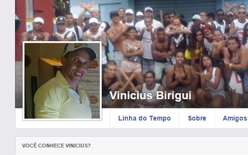 HOME - Vinicius Birigui, presidente da torcida organizada do Vasco FJV em em Campos dos Goytacazes (Foto: Reprodução/Facebook)