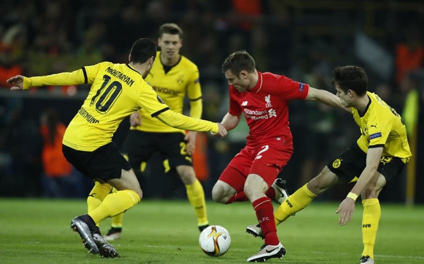 Milner e Mkhitaryan - Borussia Dortmund x Liverpool
