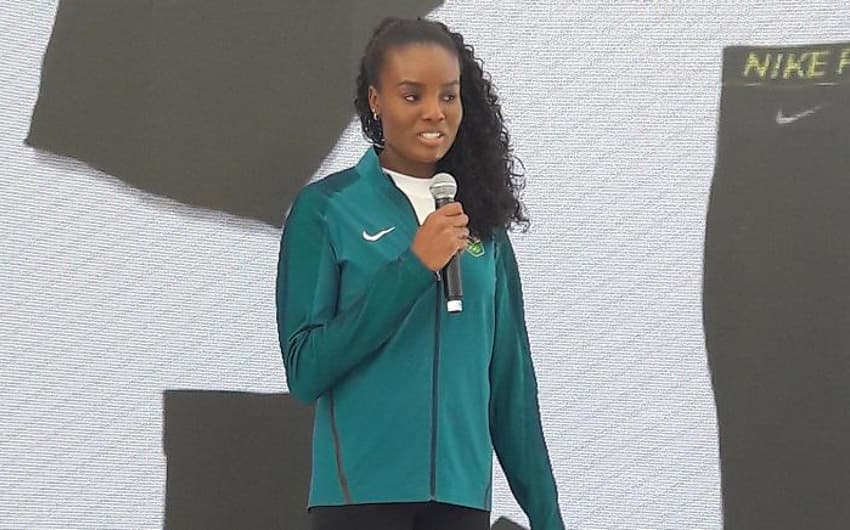 Fabiana participou de lançamento de uniformes olímpicos neste sábado, no Rio de Janeiro