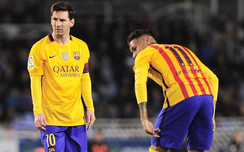 HOME - Real Sociedad x Barcelona - Campeonato Espanhol - Messi e Neymar (Foto: Ander Gillenea/AFP)