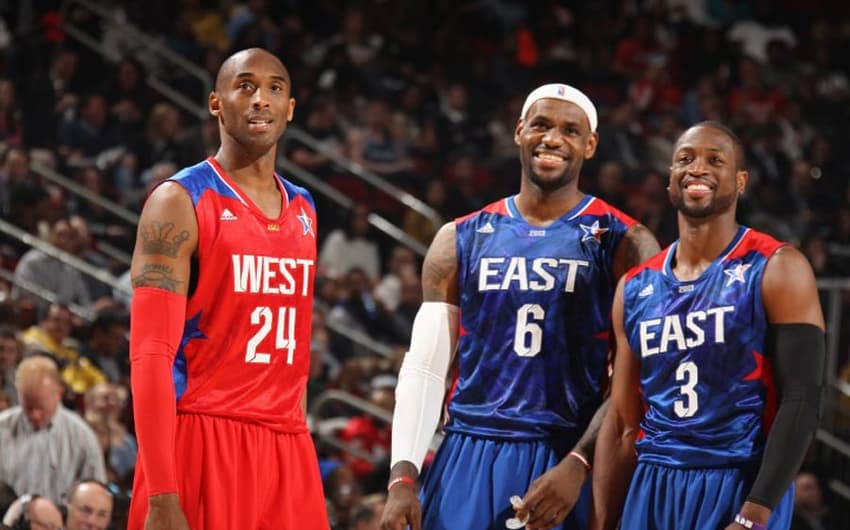 Kobe se diverte com LeBron James e Dwayne Wade no Jogo das Estrelas de 2013
