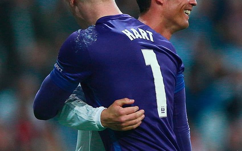 Cristiano Ronaldo e Hart - Real Madrid x Manchester City