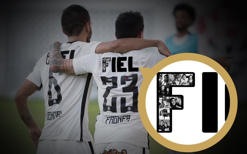 Arte divulgada pelo Corinthians simulando uniforme do próximo domingo (Foto: Divulgação)