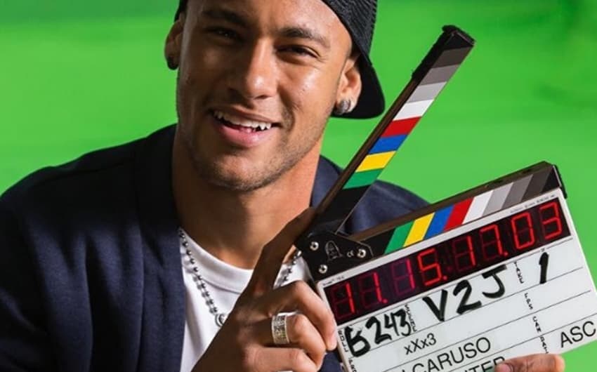 Neymar em gravação de filme
