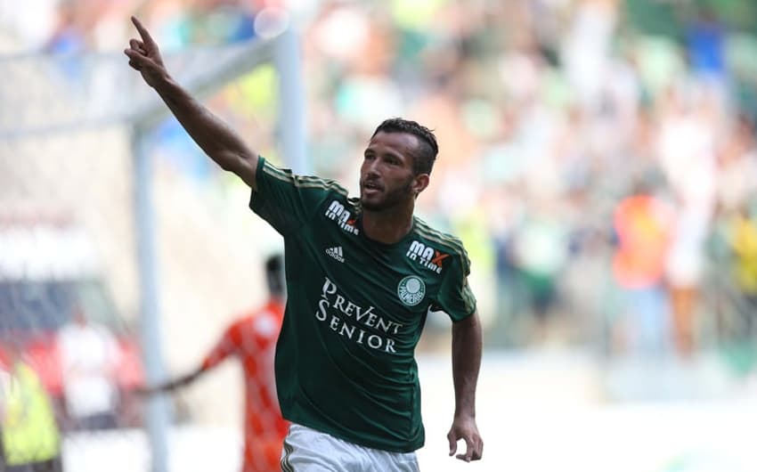 Leandro Pereira comemora gol pelo Palmeiras&nbsp;