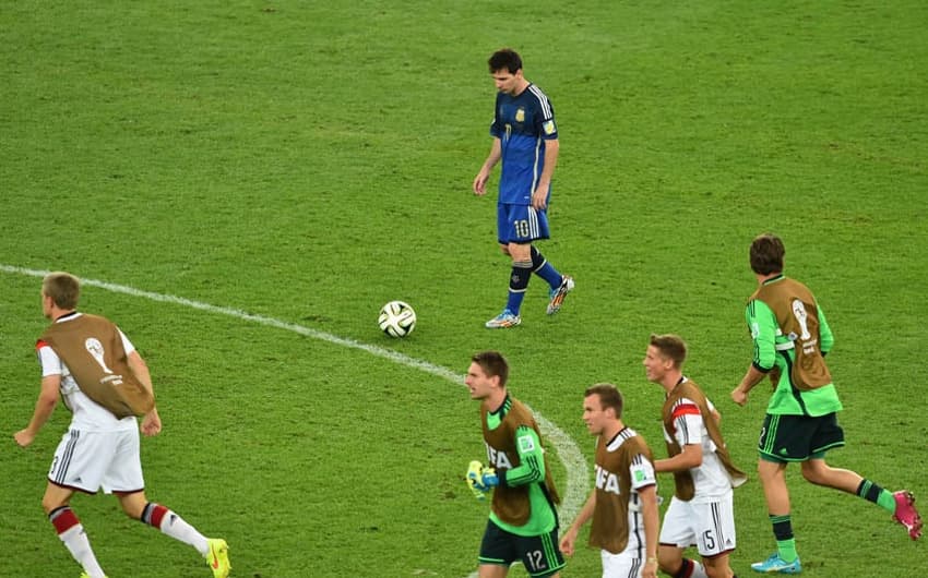 Em 2014, Messi esteve em campo na derrota para a Alemanha na final da Copa do Mundo&nbsp;