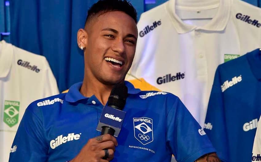 Neymar, durante evento da Gillette, sua patrocinadora