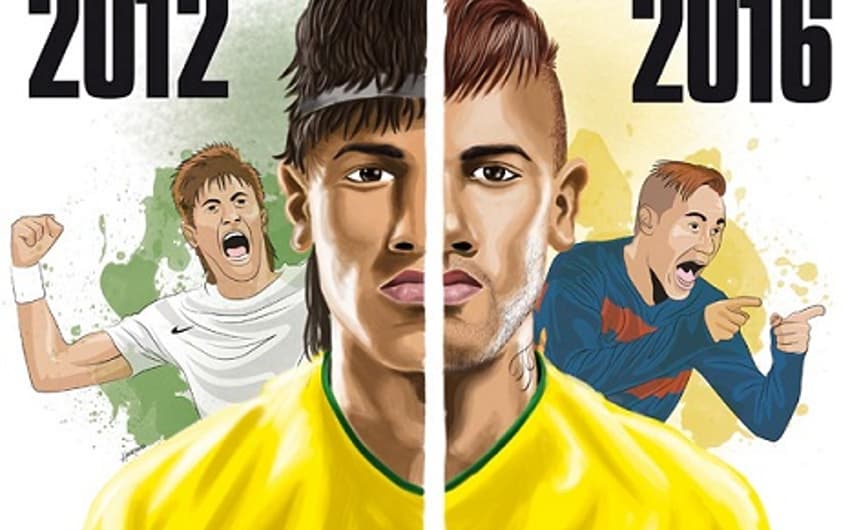 Neymar passou por transformações desde 2012