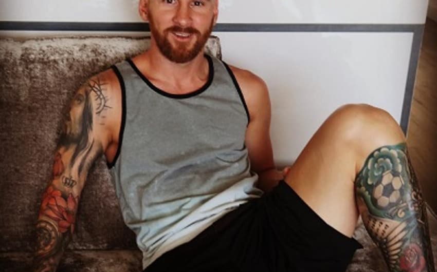 Messi com seu novo visual