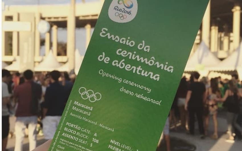 Convite do ensaio da cerimônia de abertura da Rio-2016&nbsp;