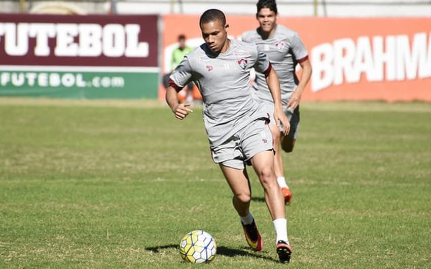Wellington durante o treinamento do Flu nesta segunda-feira (Mailson Santana/Fluminense F.C.)