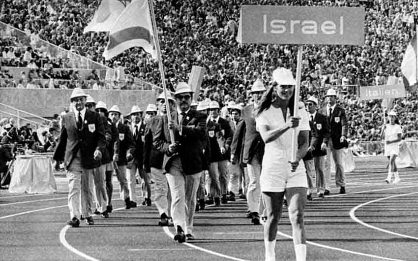 Delegação de Israel na cerimônia de abertura de Munique-1972. Jogos marcados pelo terror