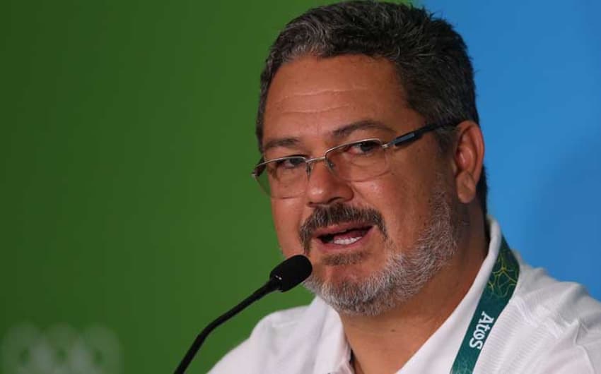 Treinador da Seleção Olímpica Rogério Micale em entrevista coletiva no estádio Mané Garrincha