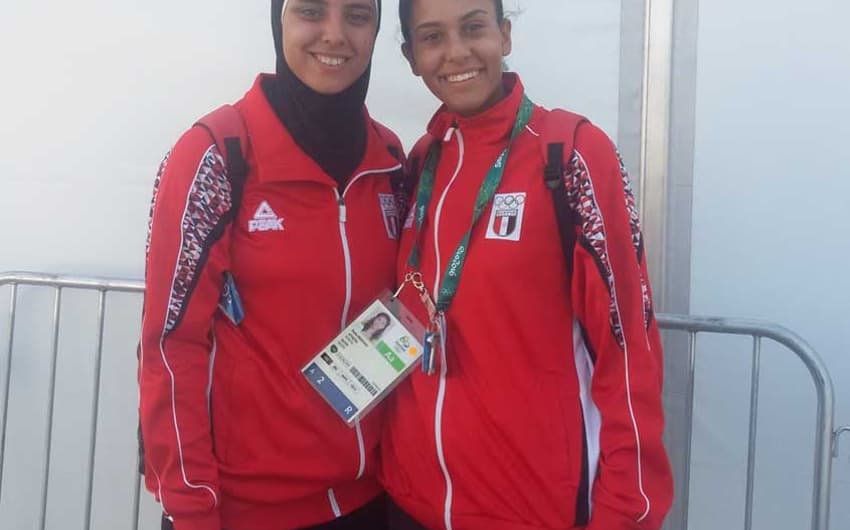 Doaa Elghobashy e Nada Meawad&nbsp;são as primeiras egípcias a disputar o torneio olímpico de vôlei de praia