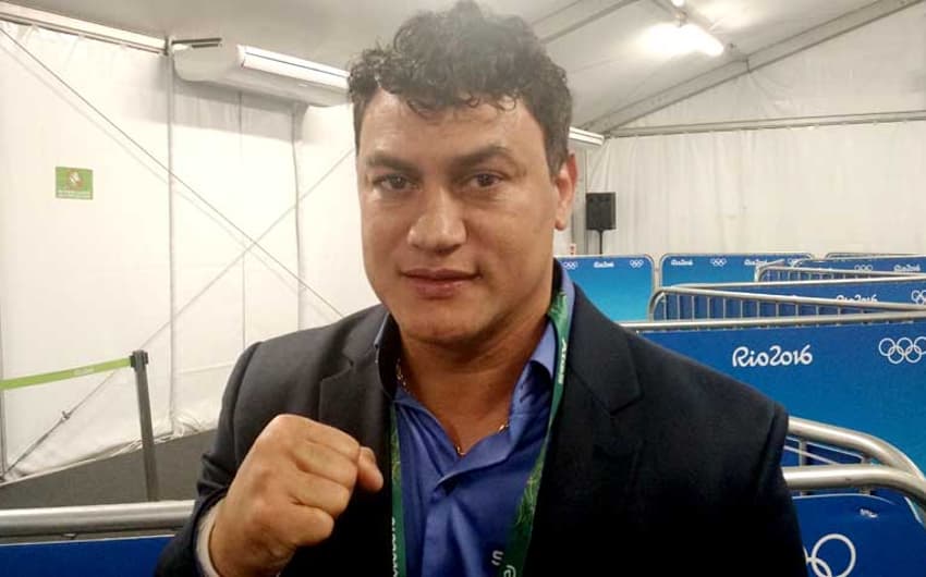 Popó Freitas&nbsp;trabalha como comentarista de boxe durante a Rio-2016