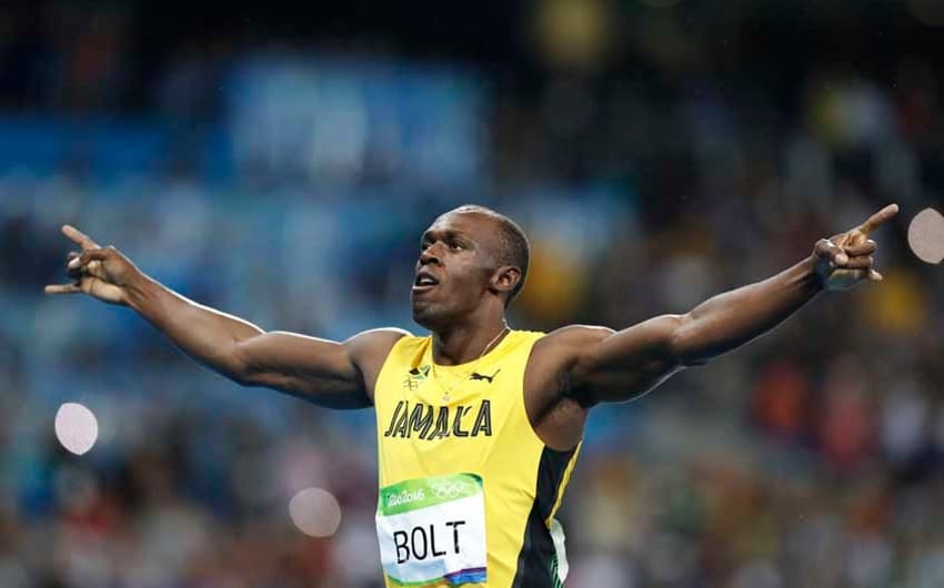 Bolt comemora o tricampeonato nos 200m&nbsp;