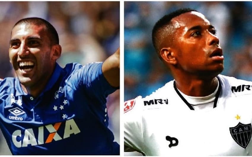 Robinho do Atlético-MG e Ramón Ábila do Cruzeiro (Foto: Thomas Santos/AGIF e Digue Cardoso/Freelancer)