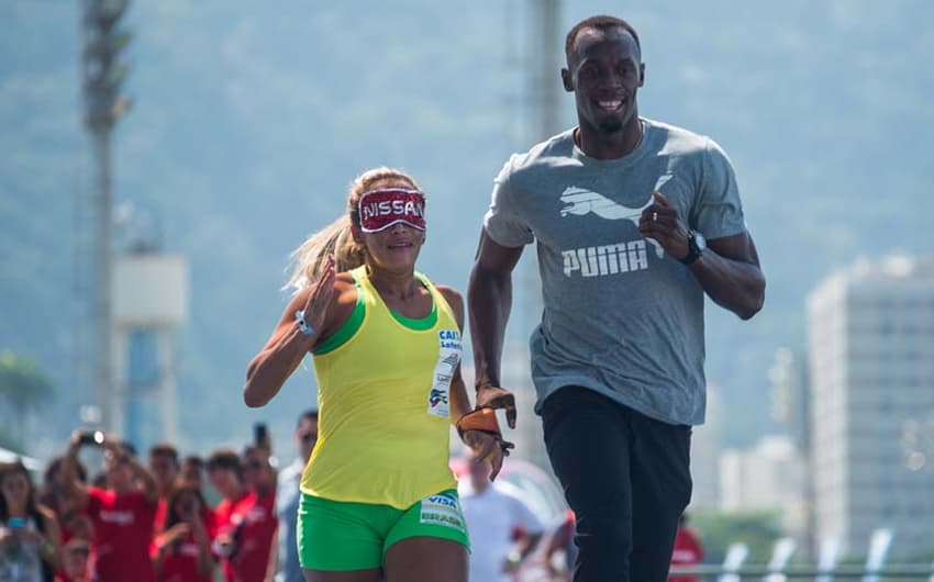 Usain Bolt faz saudação a Terezinha Guilhermina