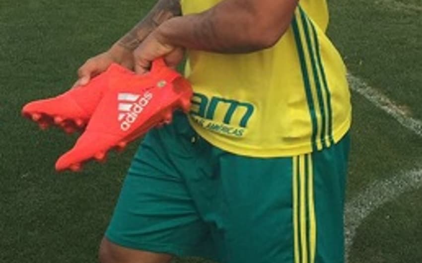 Gabriel Jesus em treino do Palmeiras