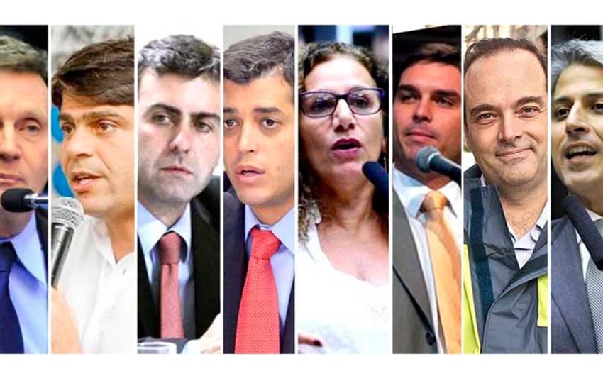 Marcelo Crivella, Pedro Paulo, Marcelo Freixo, Indio da Costa, Jandira Feghali, Flavio Bolsonaro, Carlos Osorio e Alessandro Molon
