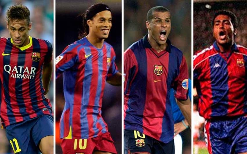 Neymar, Ronaldinho Gaúcho, Rivaldo e Romário são grandes ídolos da história do Barcelona